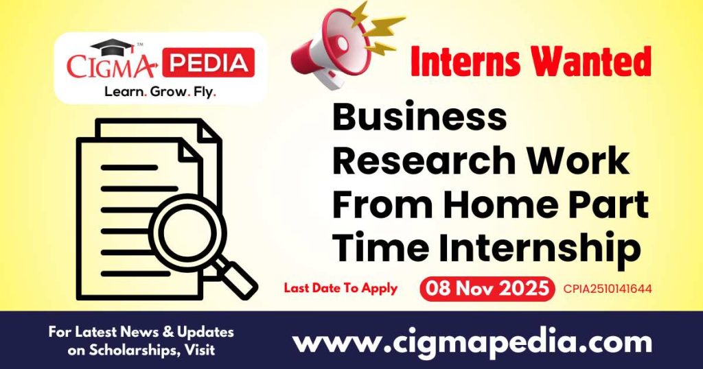 Business Research Work From Home Part Time Internship
