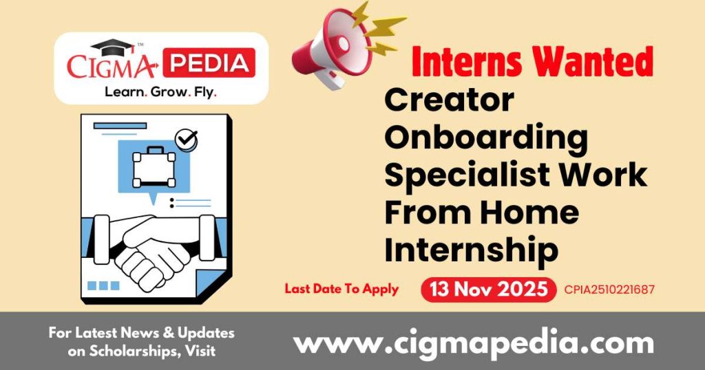 Creator Onboarding Specialist Work From Home Internship