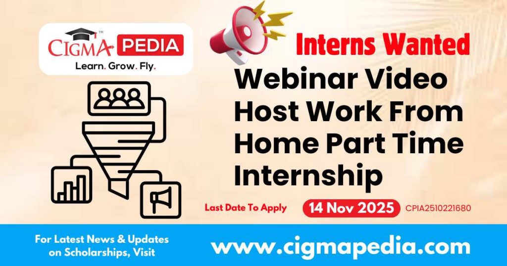 Webinar Video Host Work From Home Part Time Internship