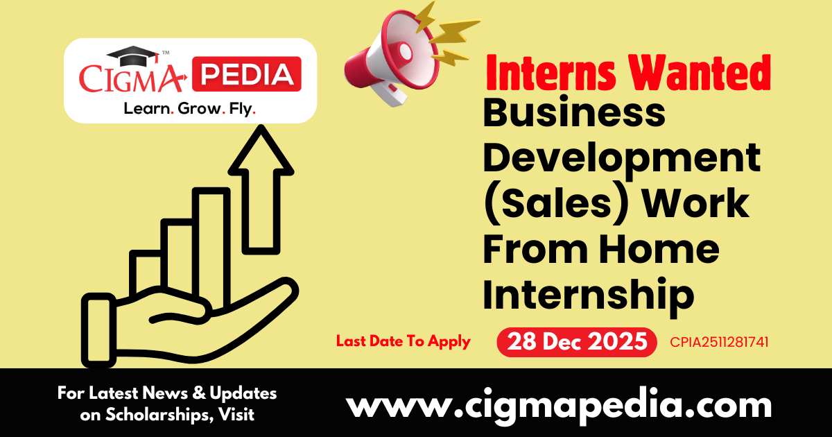 Business Development (Sales) Work From Home Internship
