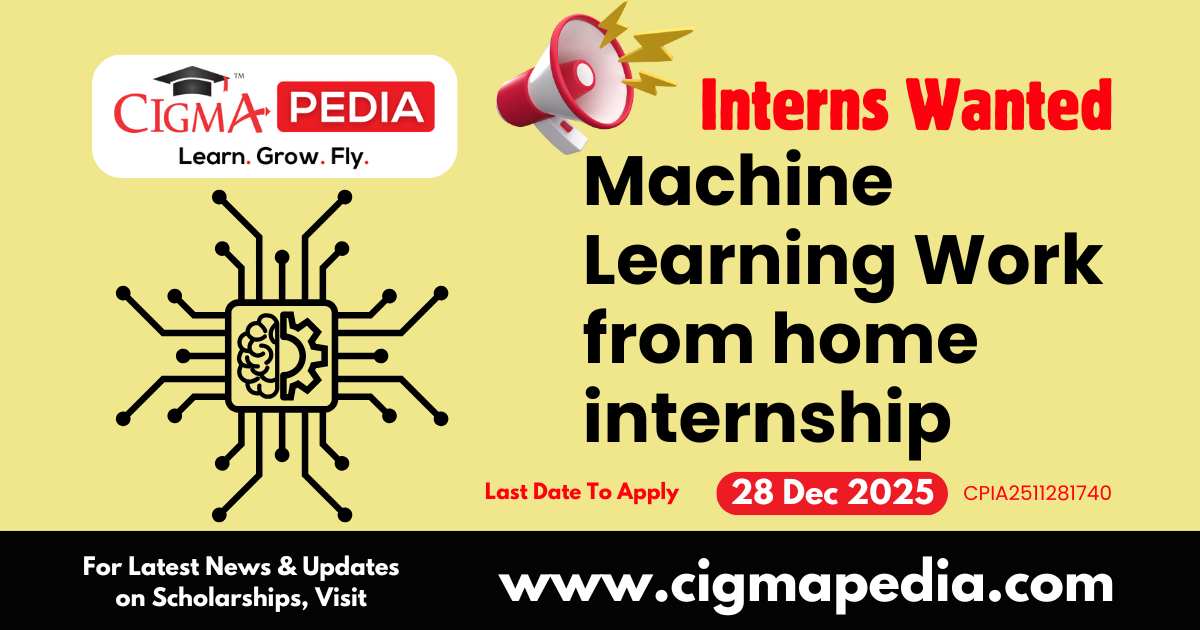 Machine Learning Work from home internship