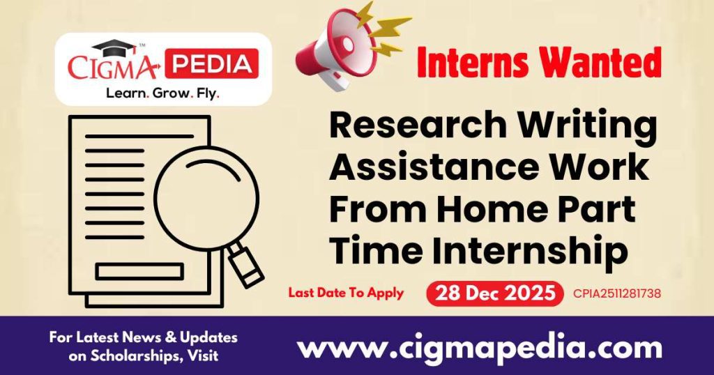 Research Writing Assistance Work From Home Part Time Internship
