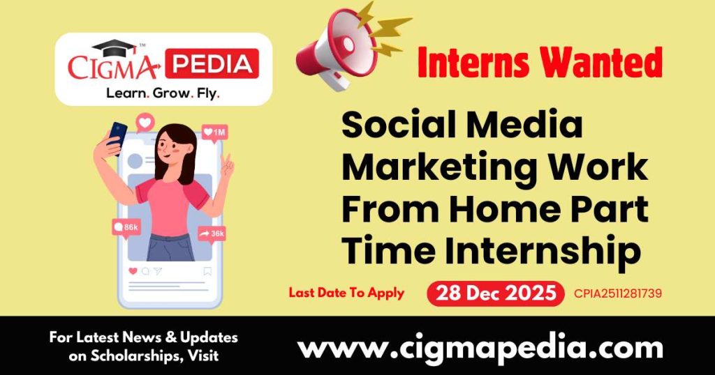 Social Media Marketing Work From Home Part Time Internship
