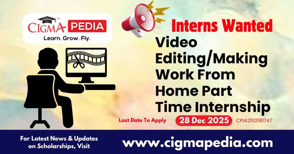 Video Editing/Making Work From Home Part Time Internship