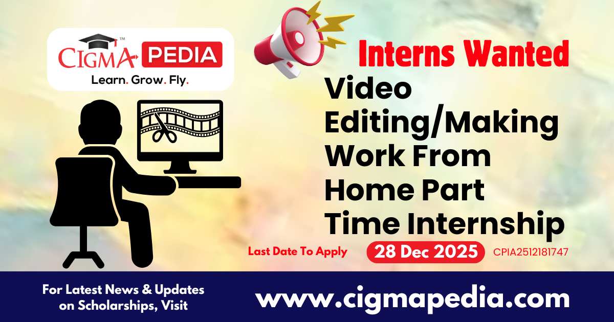 Video Editing/Making Work From Home Part Time Internship