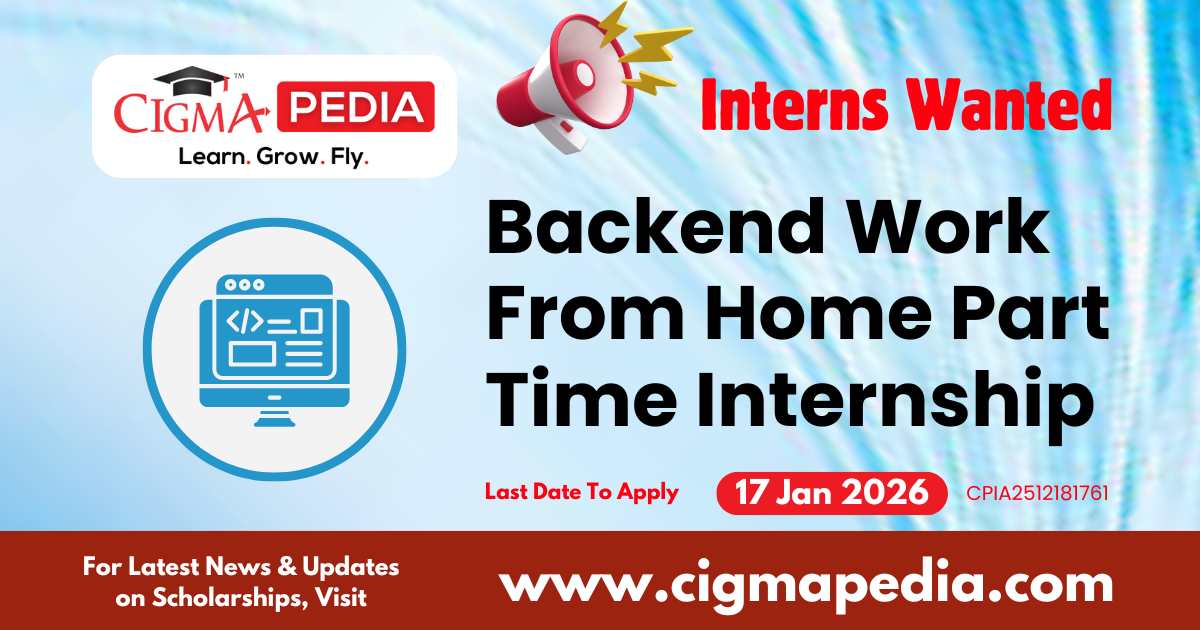 Backend Work From Home Part Time Internship