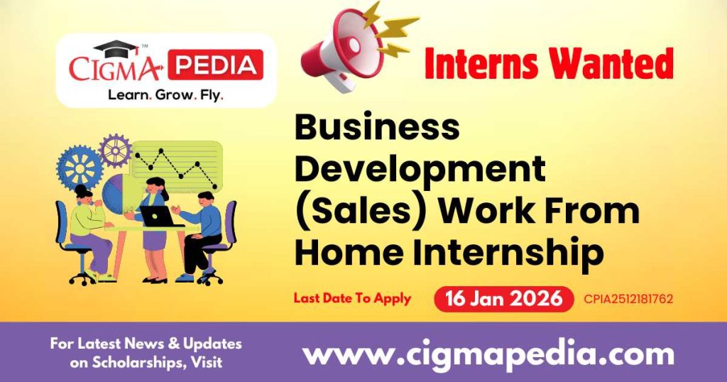 Business Development (Sales) Work From Home Internship