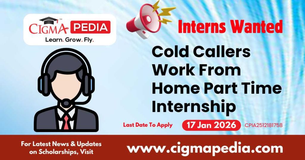 Cold Callers Work From Home Part Time Internship