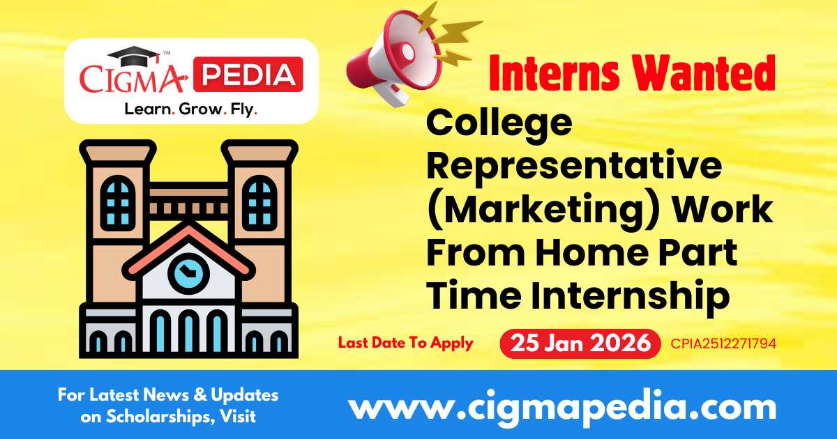 College Representative (Marketing) Work From Home Part Time Internship