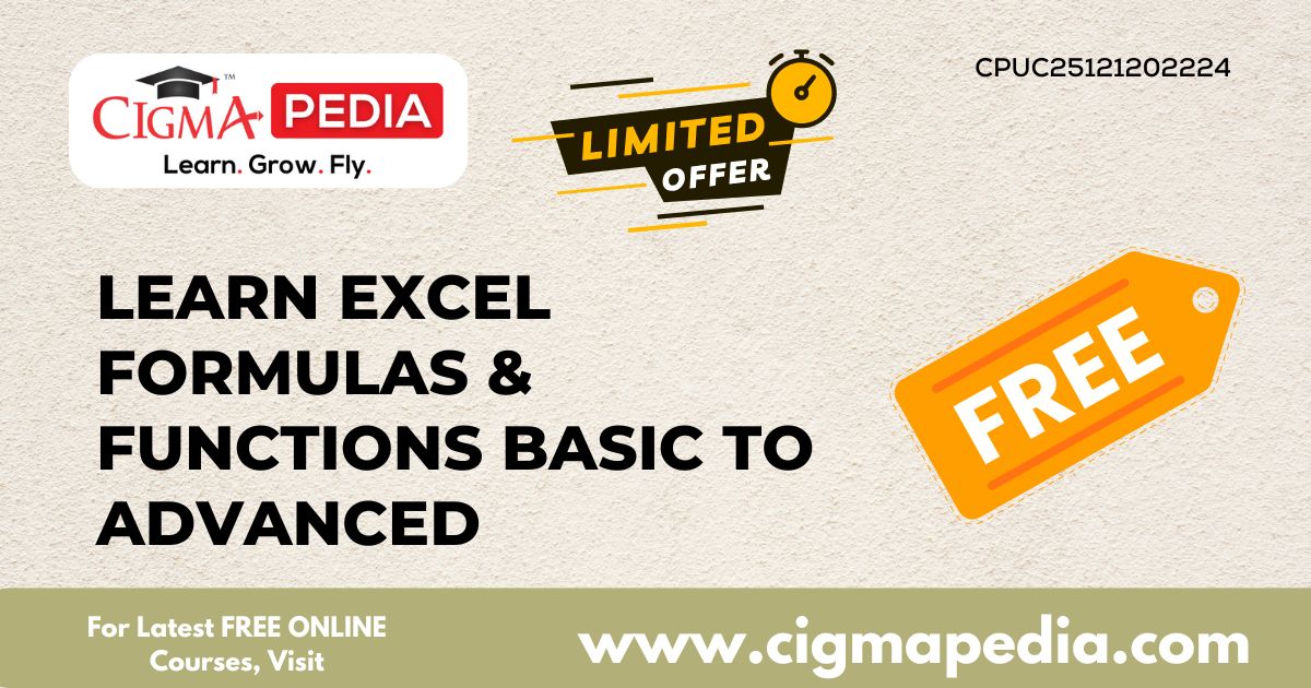 Learn Excel Formulas & Functions Basic to Advanced