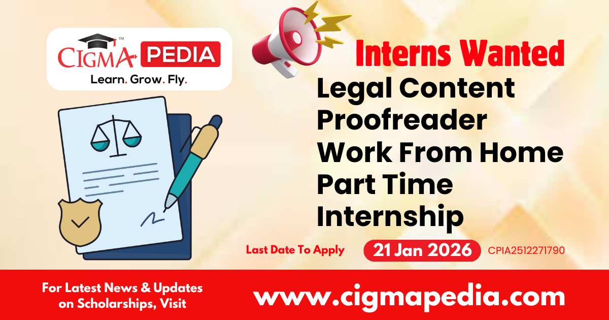 Legal Content Proofreader Work From Home Part Time Internship
