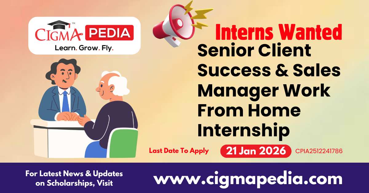 Senior Client Success & Sales Manager Work From Home Internship