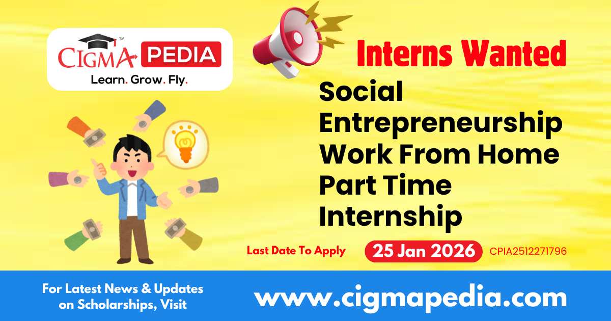Social Entrepreneurship Work From Home Part Time Internship