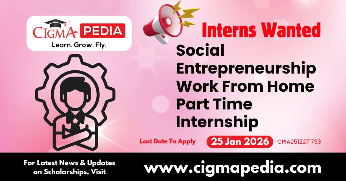 Social Entrepreneurship Work From Home Part Time Internship