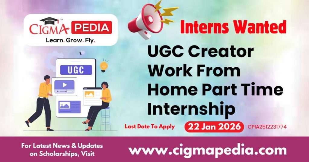 UGC Creator Work From Home Part Time Internship