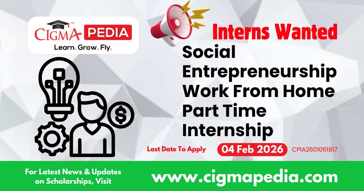 Social Entrepreneurship Work From Home Part Time Internship