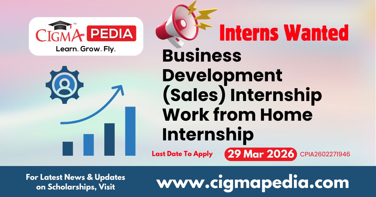 Business Development (Sales) Internship Work from Home Internship