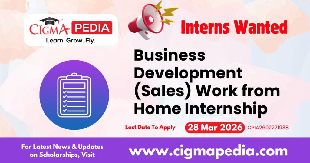Business Development (Sales) Work From Home Internship