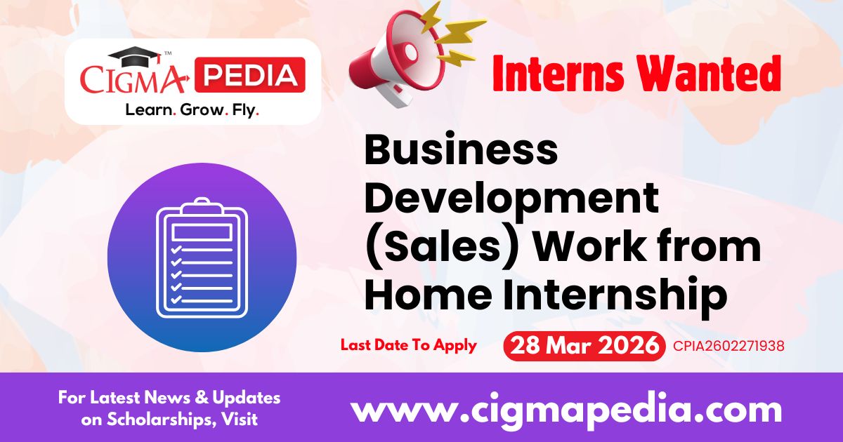 Business Development (Sales) Work From Home Internship