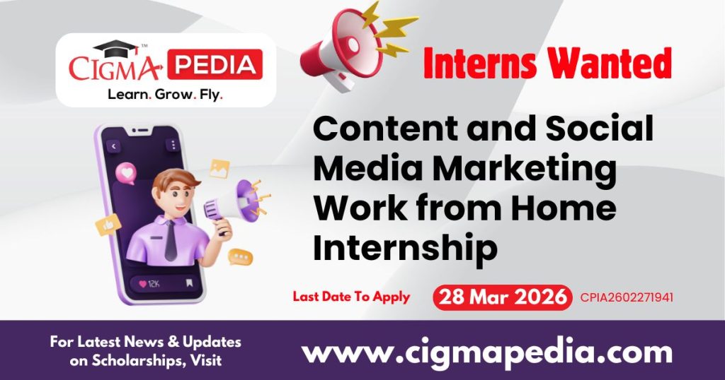 Content and Social Media Marketing Work from Home Internship