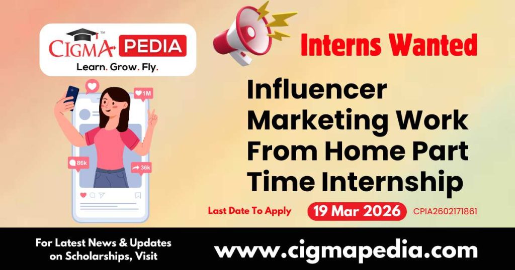 Influencer Marketing Work From Home Part Time Internship