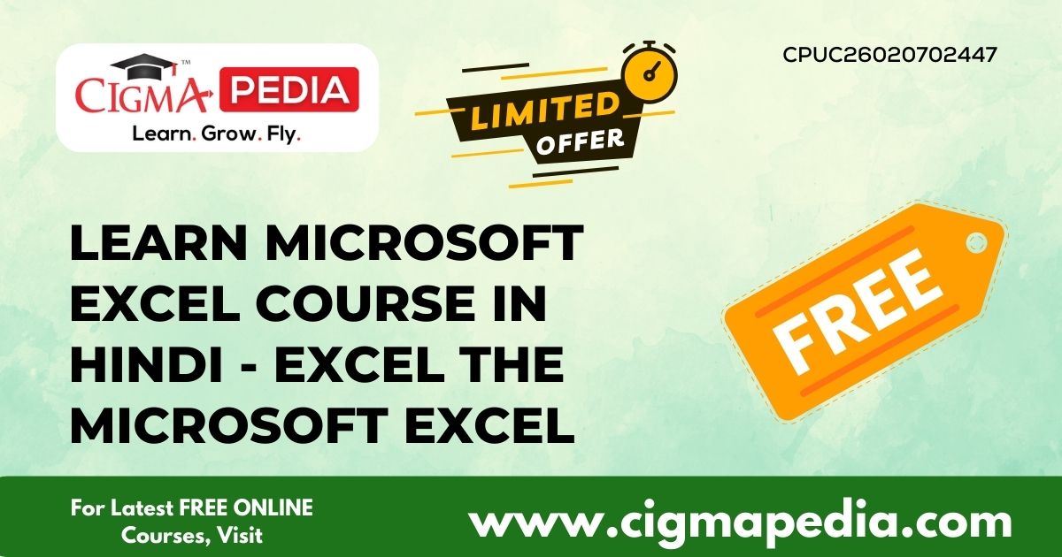 Learn Microsoft Excel Course in Hindi