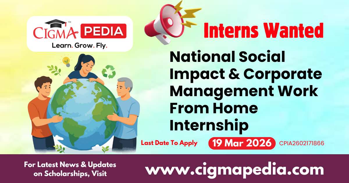 National Social Impact & Corporate Management Work From Home Internship