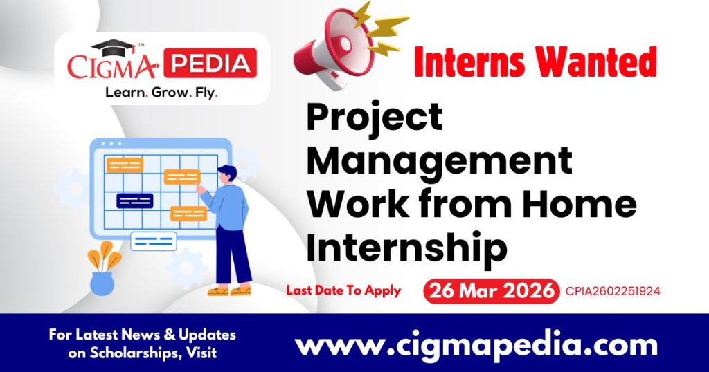 Project Management Work from Home Internship