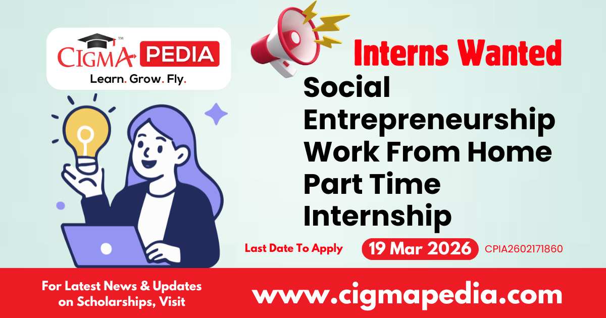 Social Entrepreneurship Work From Home Part Time Internship