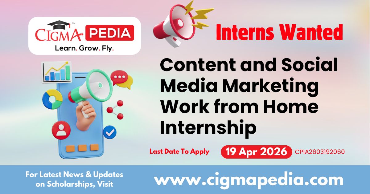 Content and Social Media Marketing Work from Home Internship