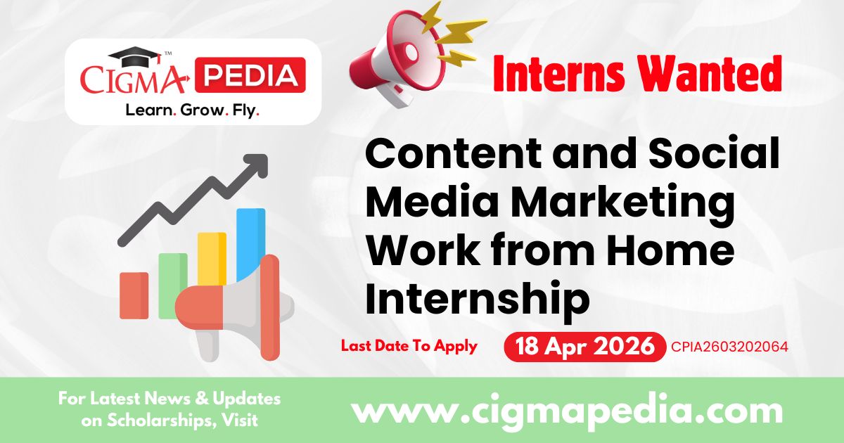 Content and Social Media Marketing Work from Home Internship