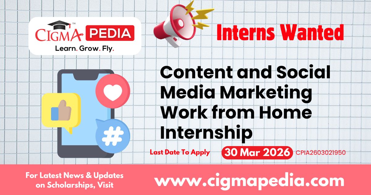Content and Social Media Marketing Work from Home Internship