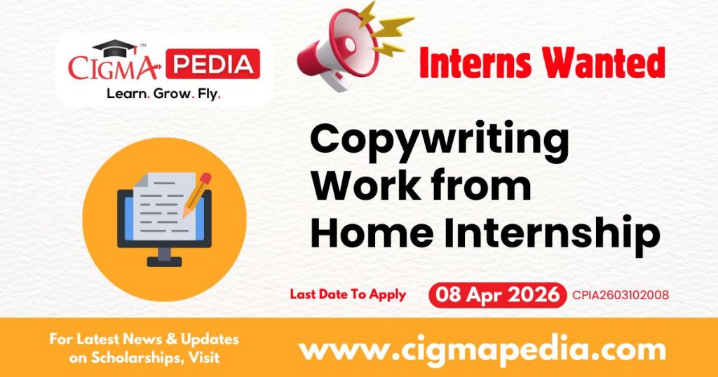 Copywriting Work from home internship