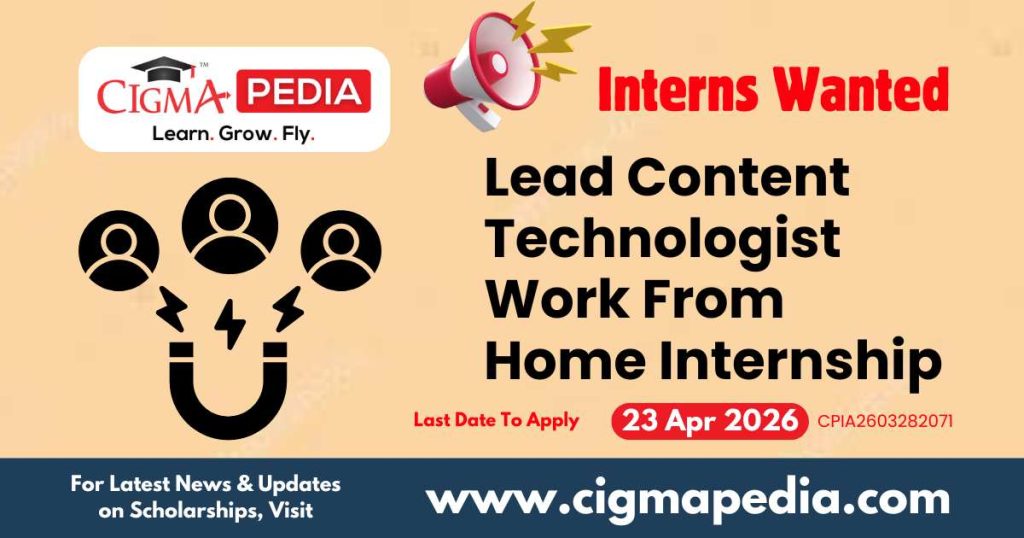 Lead Content Technologist Work From Home Internship