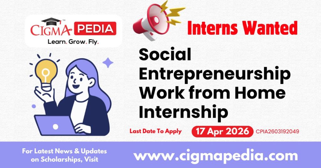 Social Entrepreneurship Work from Home Internship
