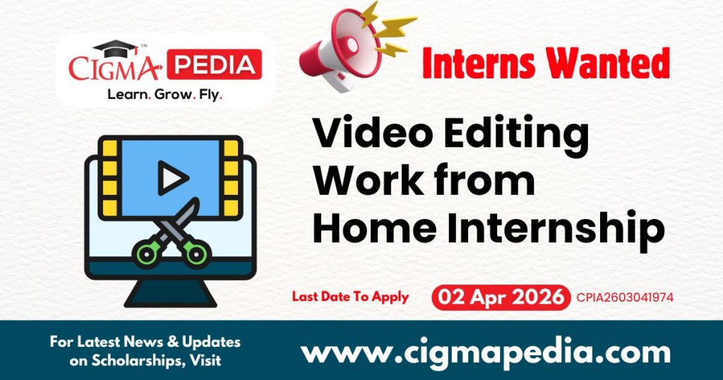 Video Editing Work From Home Internship