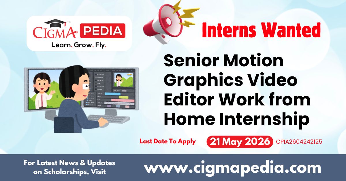 Senior Motion Graphics Video Editor Work from Home Internship