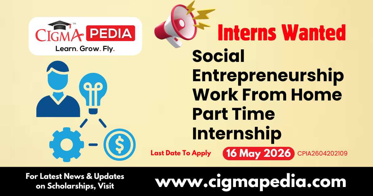 Social Entrepreneurship Work From Home Part Time Internship