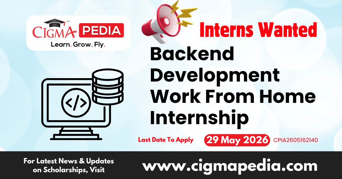 Backend Development Work From Home Internship