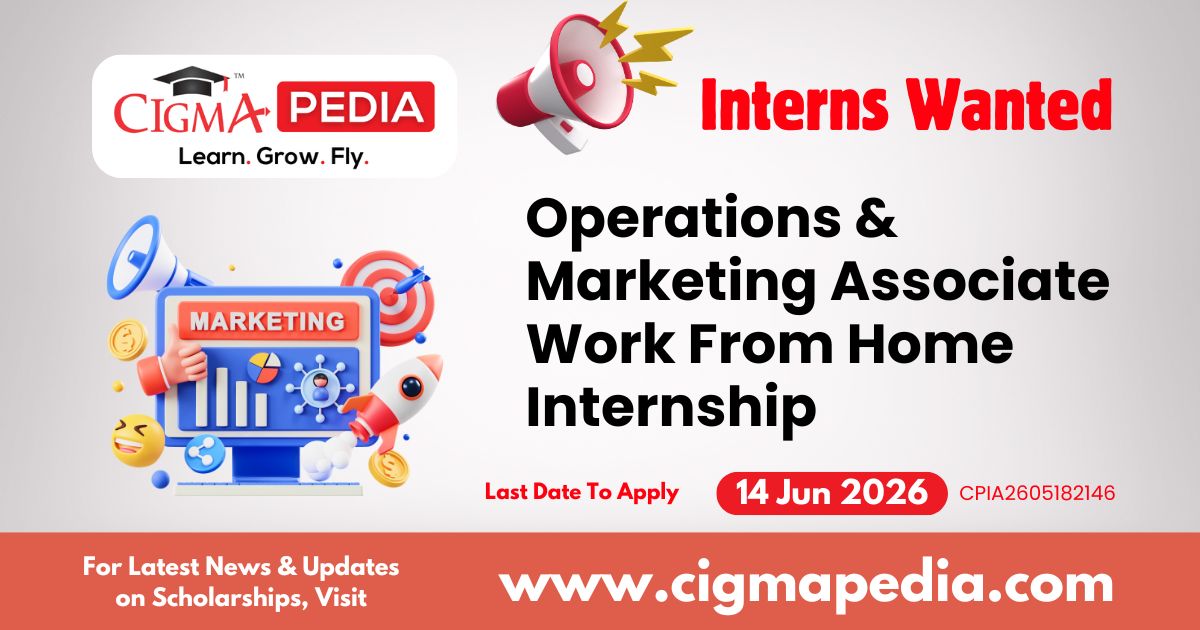 Operations & Marketing Associate Work From Home Internship