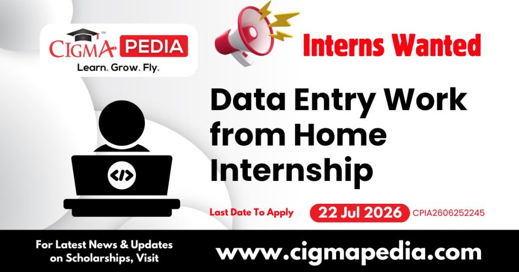 Data Entry Work From Home Internship
