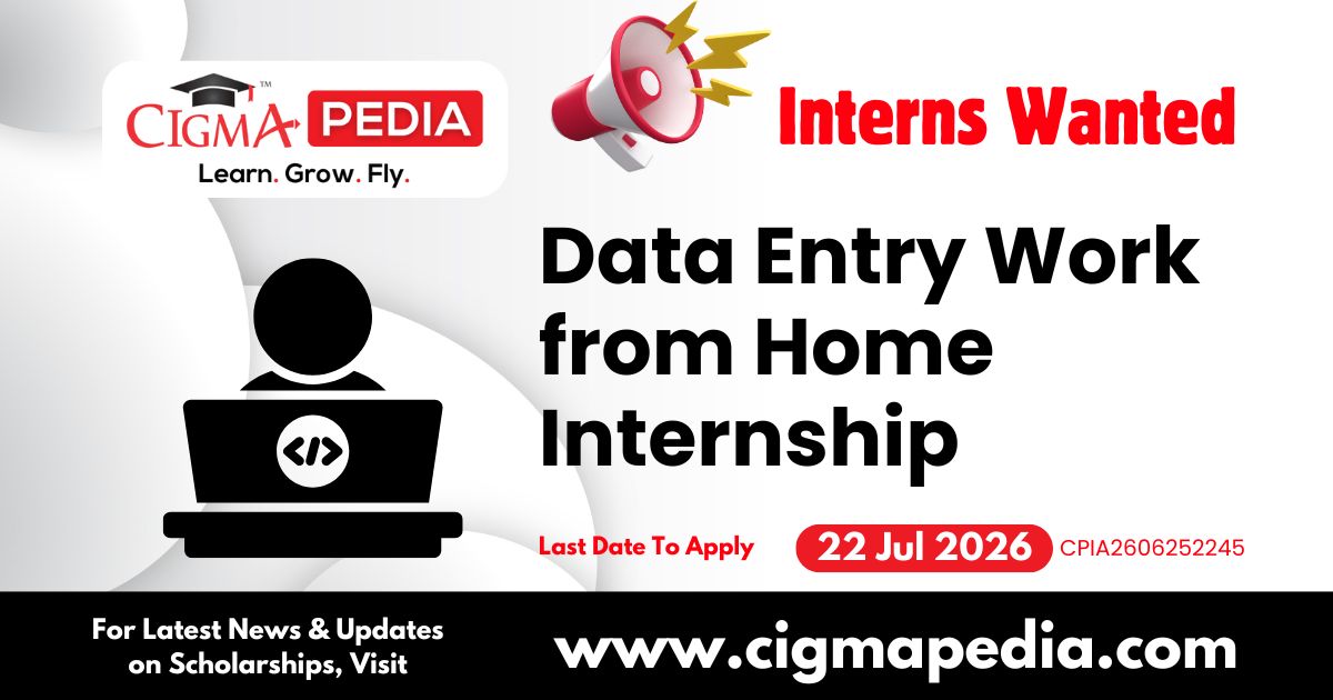 Data Entry Work From Home Internship