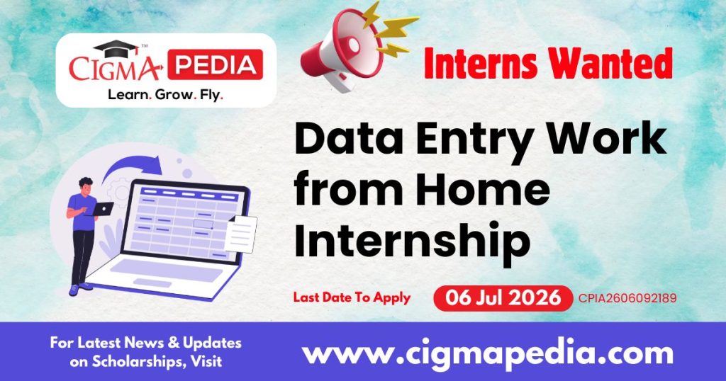 Data Entry Work From Home Internship