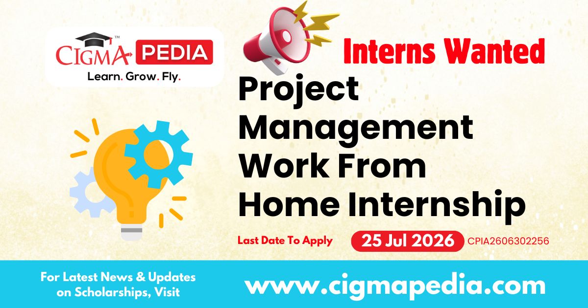 Project Management Work From Home Internship