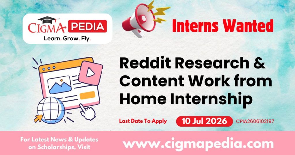 Reddit Research & Content Work from Home Internship