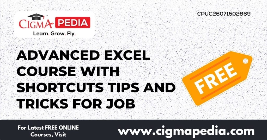 Advanced Excel Course With Shortcuts Tips and Tricks for JOB