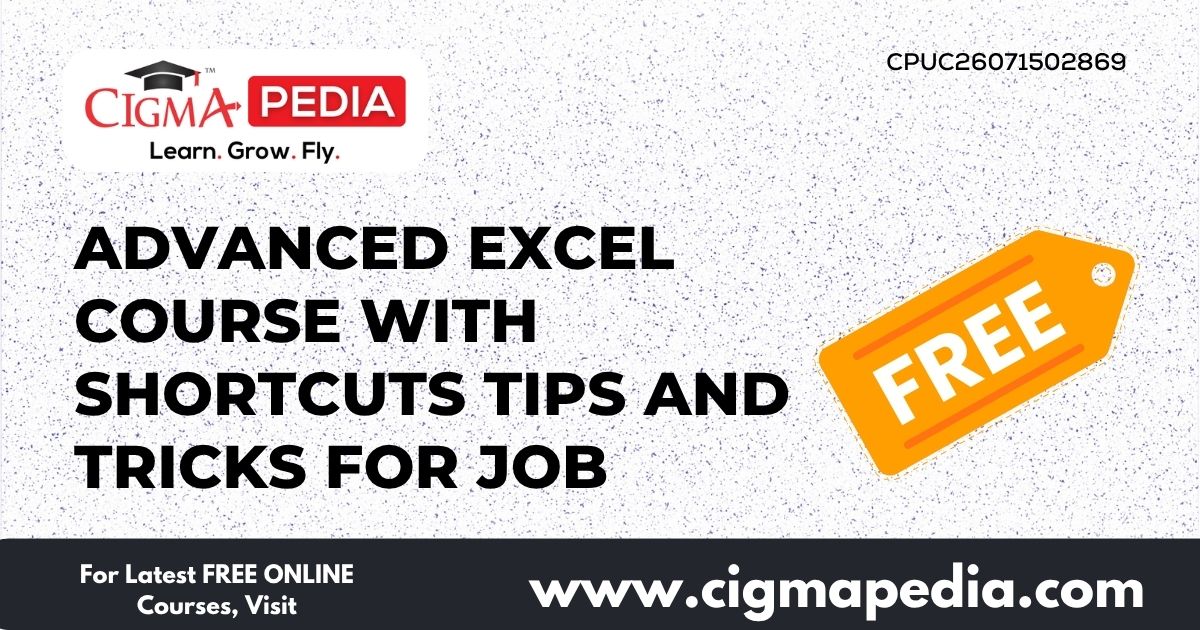 Advanced Excel Course With Shortcuts Tips and Tricks for JOB