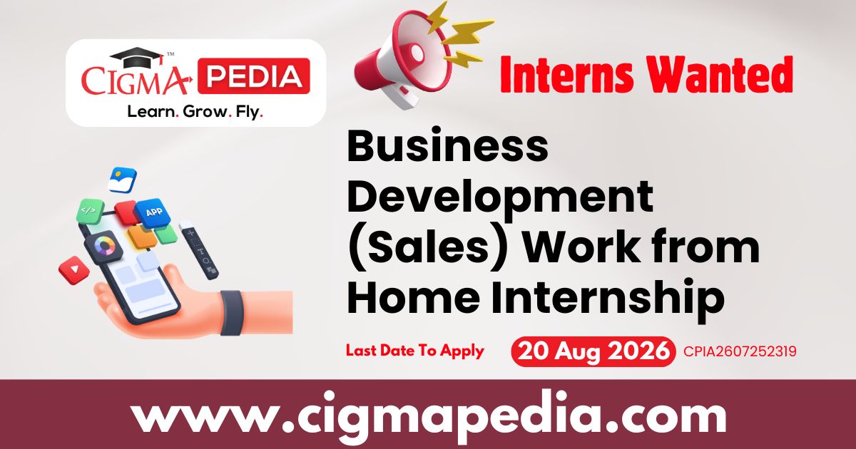 Business Development (Sales) Work From Home Internship
