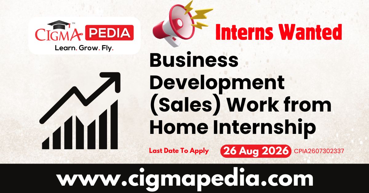 Business Development (Sales) Work From Home Internship