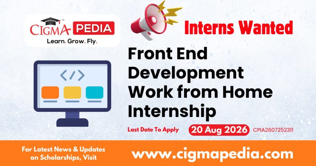 Front End Development Work from Home Internship